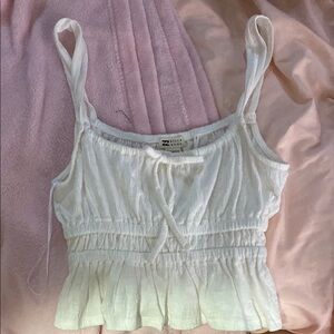 Billabong Cream Smocked Tie Front Camisole